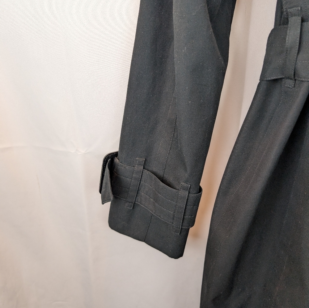Burberry Classic Black Trench Coat Size 6 In VGUC - Picture 6 of 16